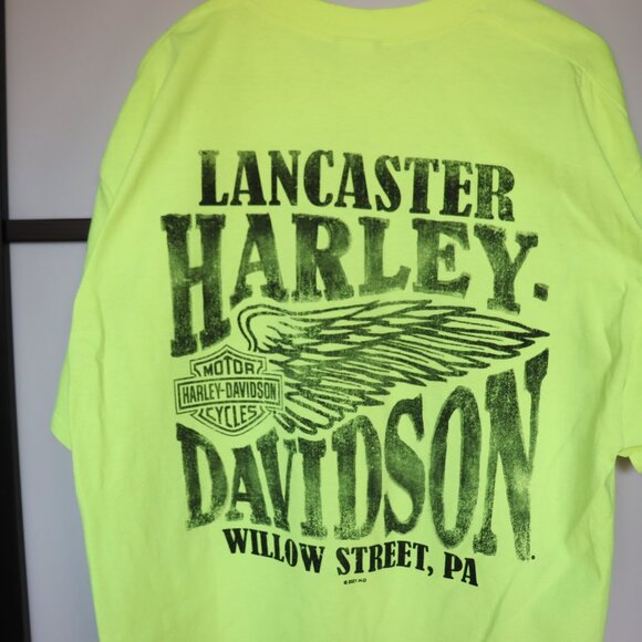 Harley-Davidson Highlighter Yellow T-Shirt – XL. Motorcycle. Biker. Hivis. HD. - Picture 3 of 8